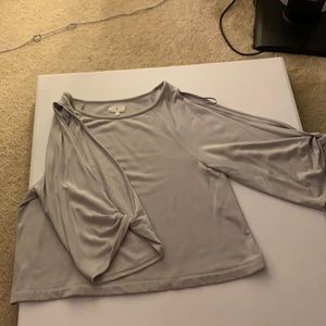 Super Soft Light Gray Lou & Grey Sweatshirt Top with Arm Cut outs